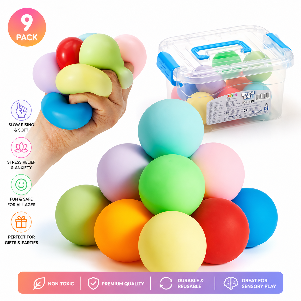 JOYIN 9 Pack Stress Balls